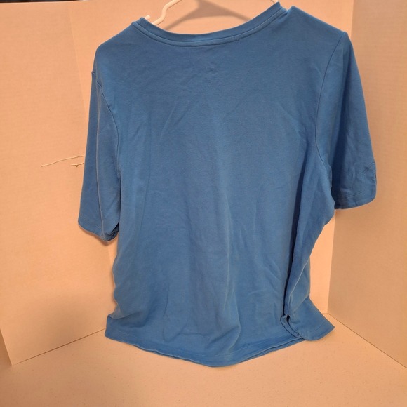 3/$15 ISAAC MIZRAHI LIVE ESSENTIALS Womens 3X Blue Short Sleeve Cotton T Shirt - Picture 2 of 6